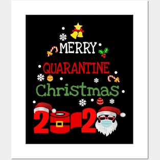 Merry Quarantine Christmas 2020 Pajamas Matching Family Gift T-Shirt Posters and Art